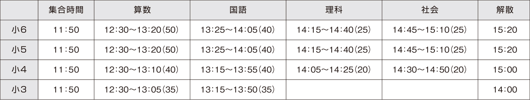 結城校時間割